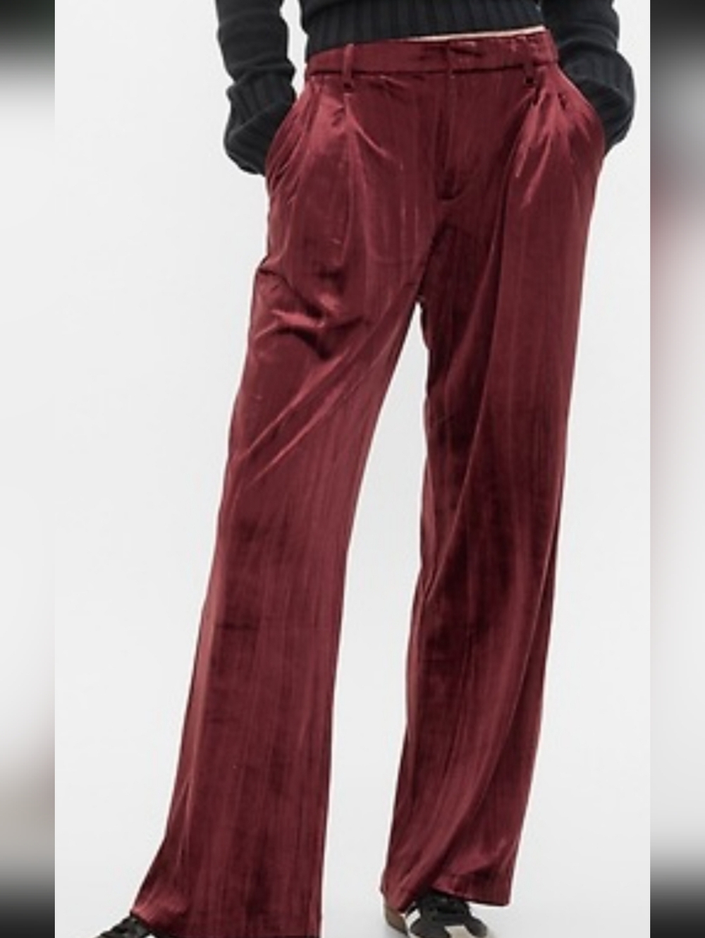 GAP Wide-Leg Velvet Pants in Wine Size 10 Easy Gap Trousers
